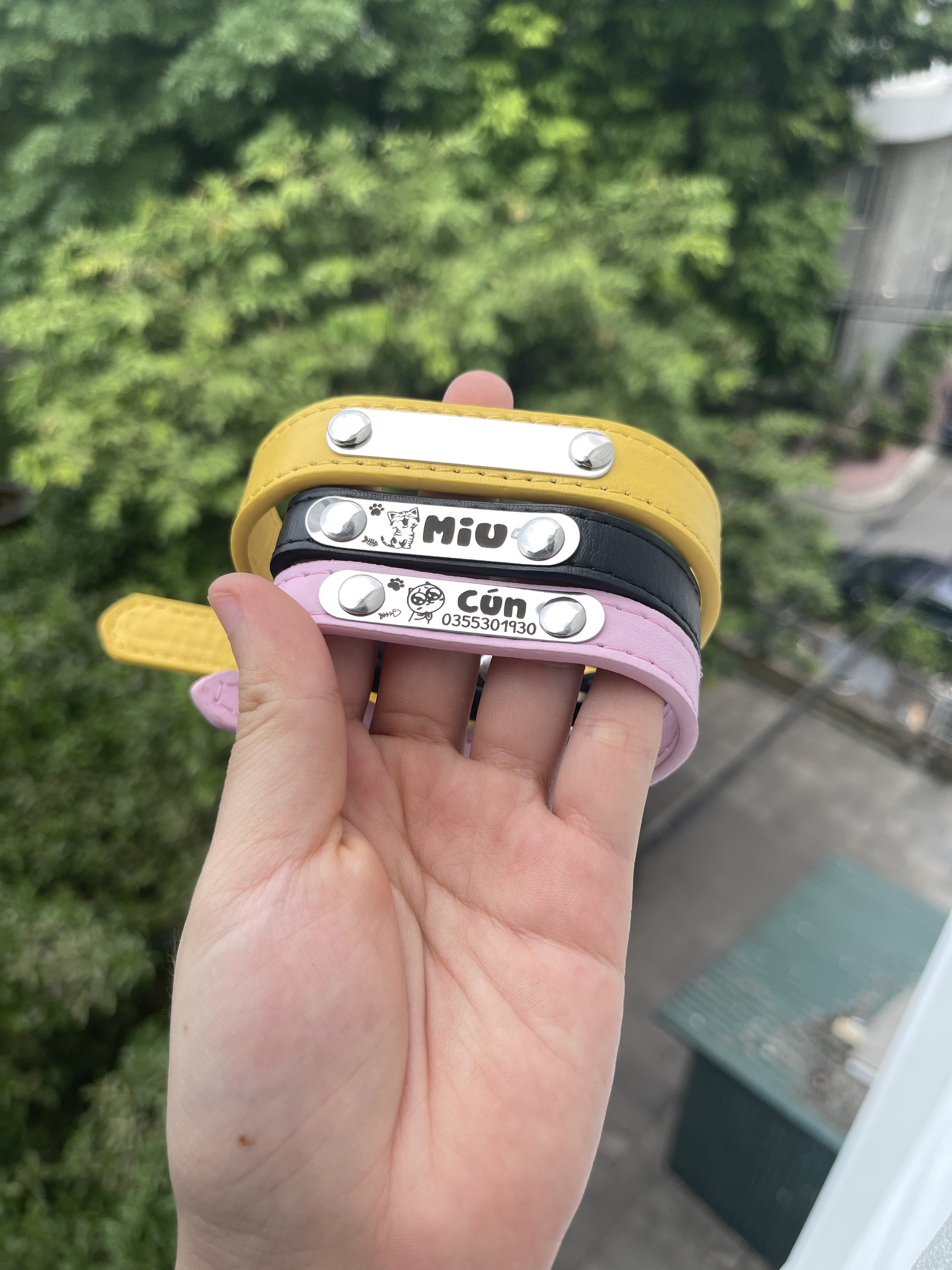 Vòng cổ cho chó, cho mèo khắc tên theo yêu cầu