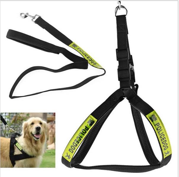 Dây dắt kèm yếm police dành cho chó lớn 10kg -50kg