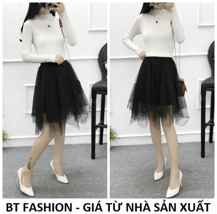 Chân Váy Xòe Dài Duyên Dáng Thời Trang Hàn Quốc - BT Fashion (VA07 - Sole Lưới)