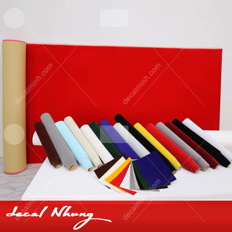Decal nhung các màu dùng dán hộp quà Size 50cm x 1m