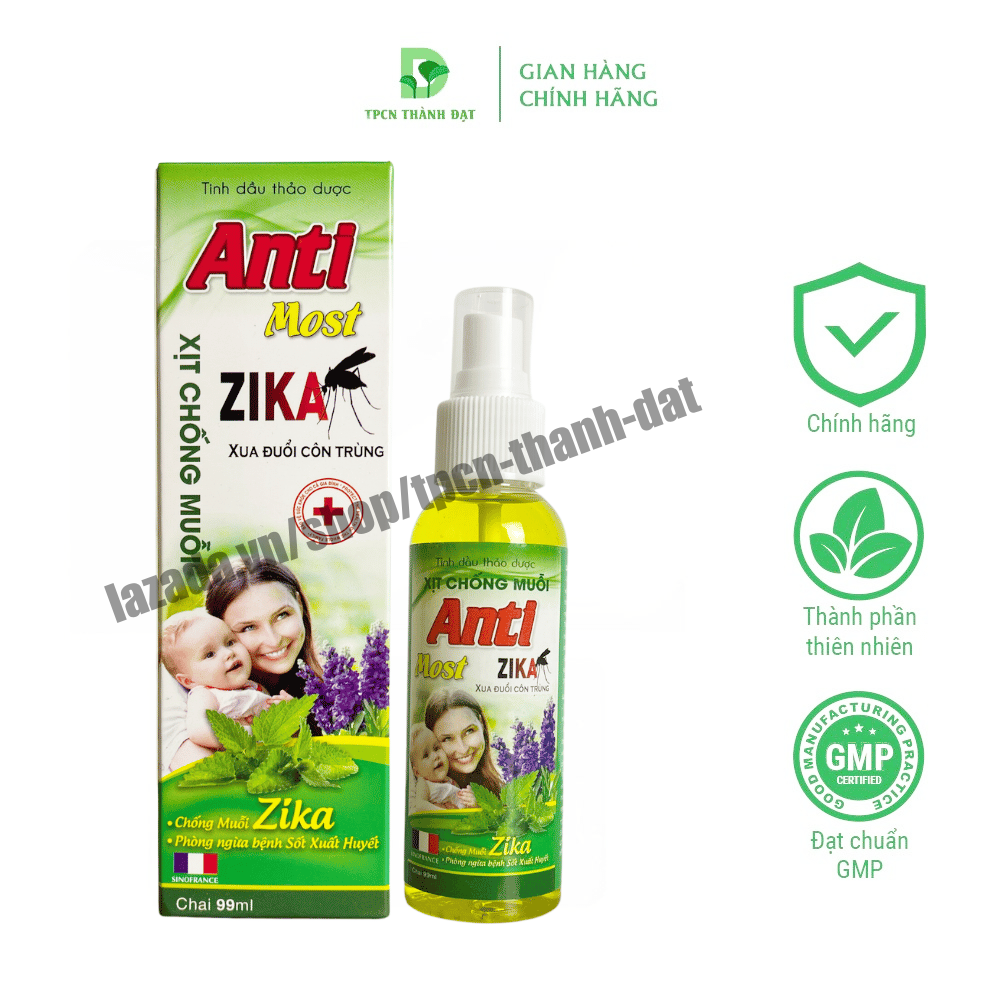 Xịt chống muỗi ZIKA xua đuổi côn trùng, tránh muỗi đốt – Hộp 1 chai 99ml