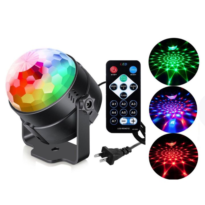 Đèn nháy theo nhạc led cầu 7 màuBóng- Đèn Led karaoke Đèn Led vũ trường nháy cảm biến âm thanh bảo hành 1 năm