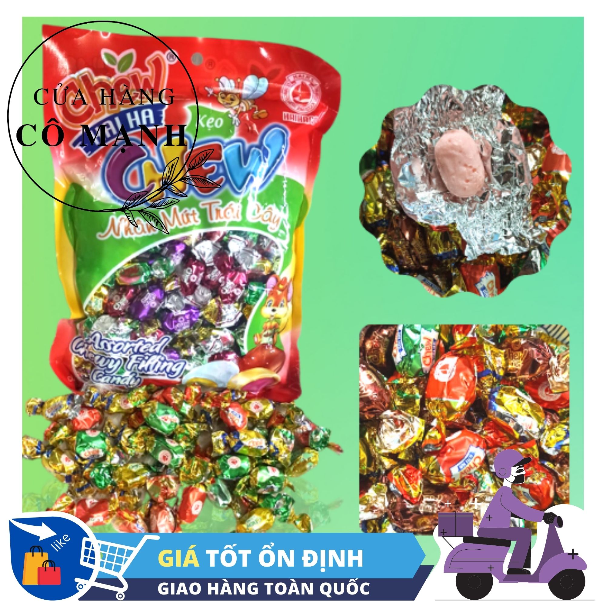 Kẹo Chew Hải Hà nhân mứt trái cây mềm, thơm ngon