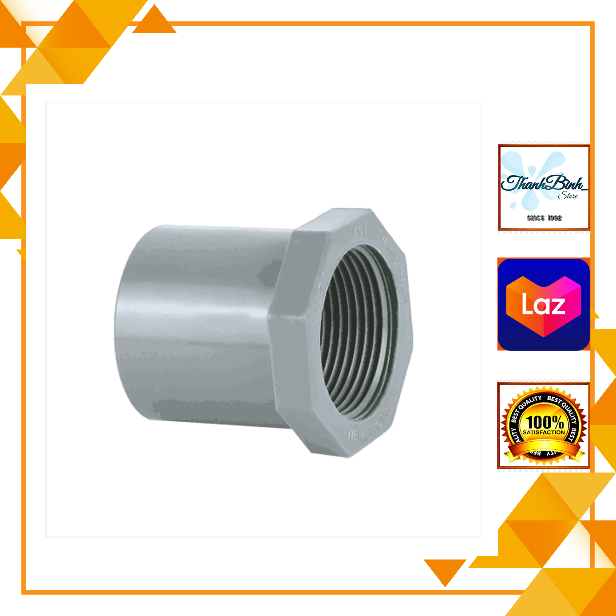 Măng sông/ nối thẳng ren trong pvc phi 21/ 27 /34/ 42/ 48 mm