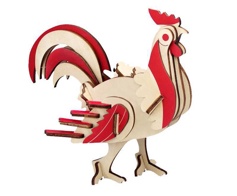 Đồ chơi lắp ráp 3D gỗ mô hình Con Gà- Chicken cắt laser