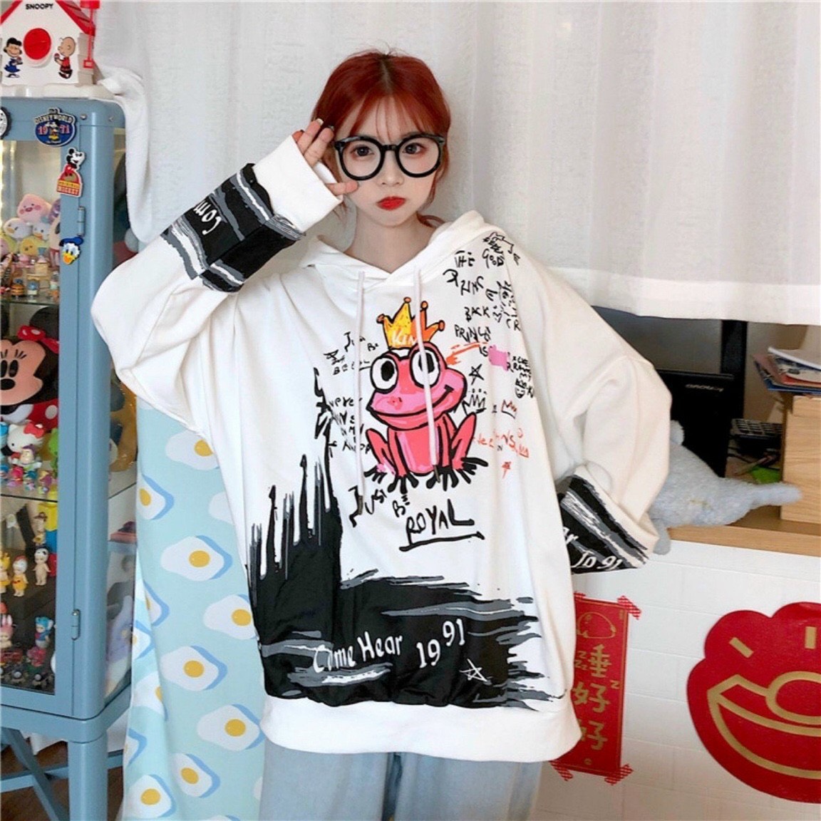ÁO Hoodie Nữ Fom Rộng In 3D NỮ Đậm Chất Tuổi Trẻ -Vải Dày Siêu Ấm Thu Đông