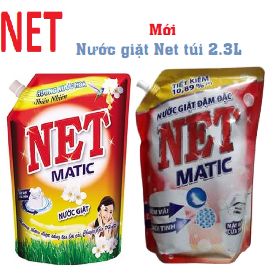MẪU MƠI- NƯỚc Giặt Net 2.3kg - HƯƠNG NƯỚC HOA/ ĐỎ ĐẬM ĐẶC