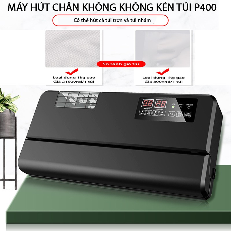 Máy hút chân không thực phẩm khbán công nghiệp cao cấp ShineYe P400 - Máy hút chân không công nghiệp không kén túi - Hàng cao cấp, không kén túi, hút mọi bao bì, sử dụng liên tục 24h, đường hàn miệng túi 40cm, mối hàn 8mm giúp hàn kín