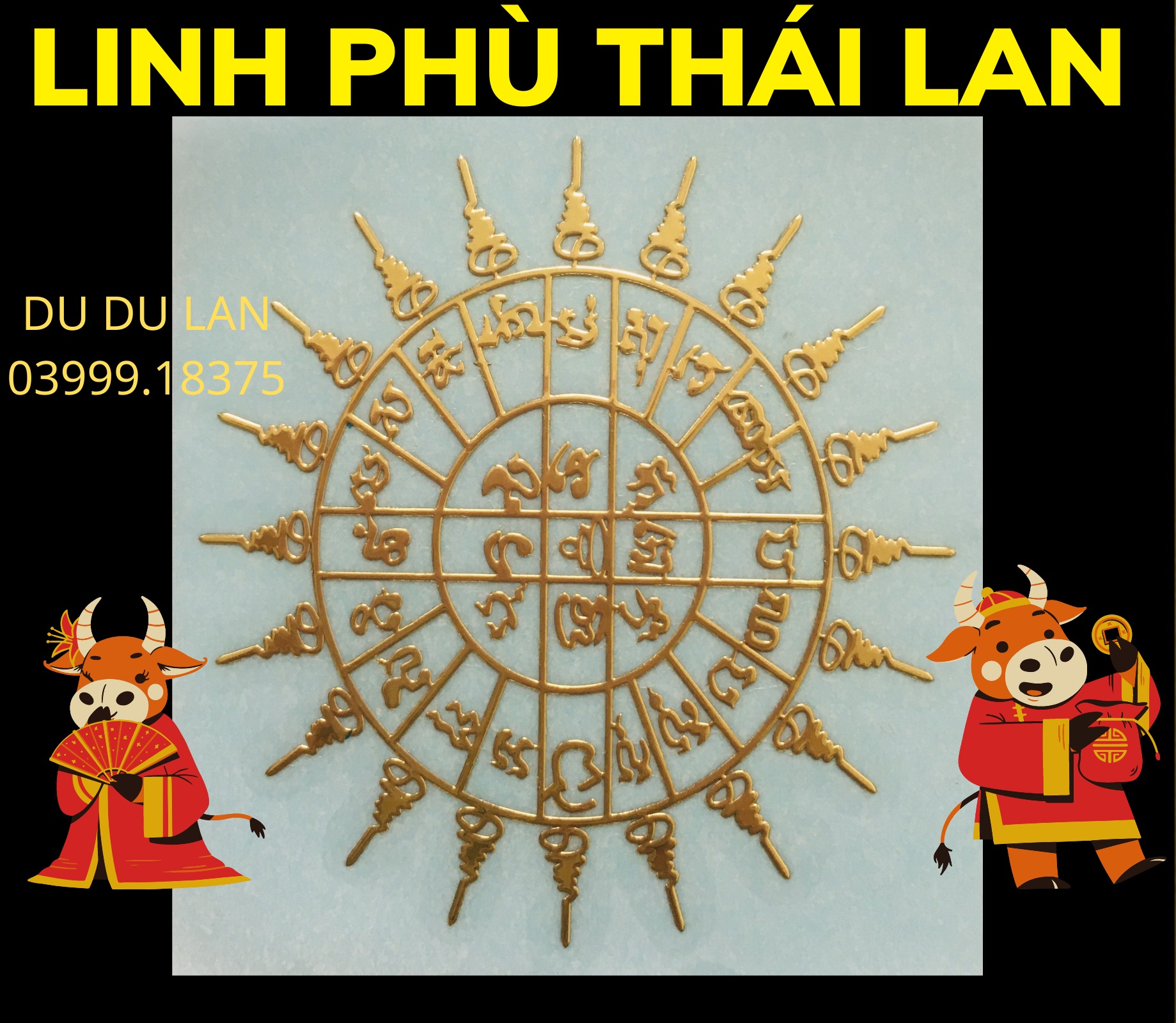 Linh Phù Thái Lan - Bánh xe luân hồi dán điện thoại cửa nhà - Đã chú