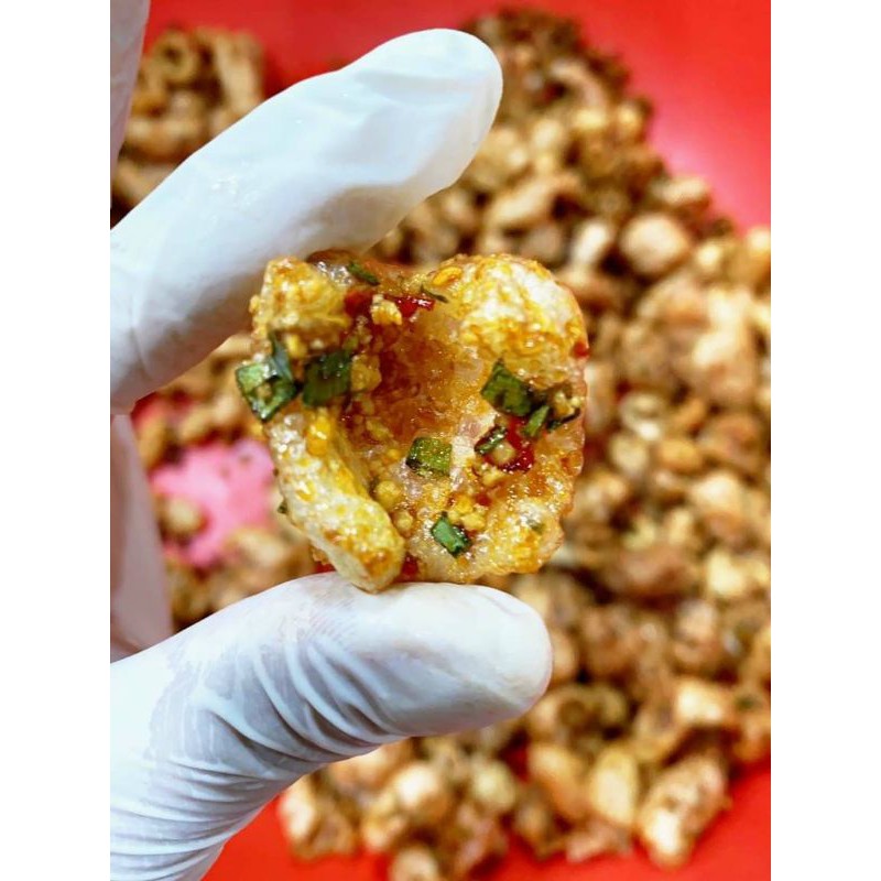 Da Heo Quay Giòn Sốt Mắm Tỏi Lon 180gram [Loại Đặc Biệt]  Hàng Ngon Nhà Làm