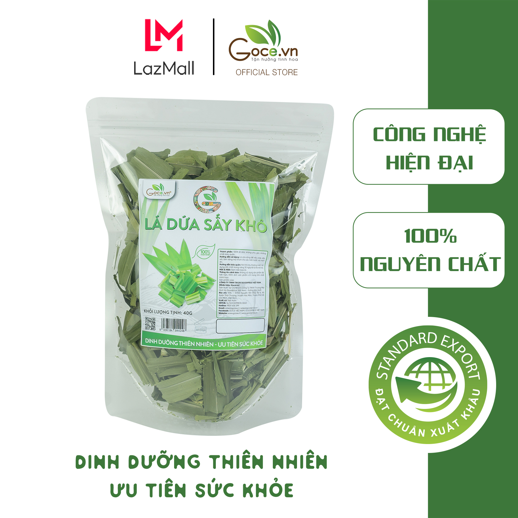Lá dứa sấy khô goce - 40g