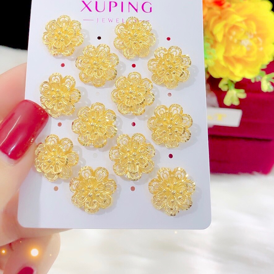 Bông tai hoa mạ vàng 24k mẫu mới cực đẹp