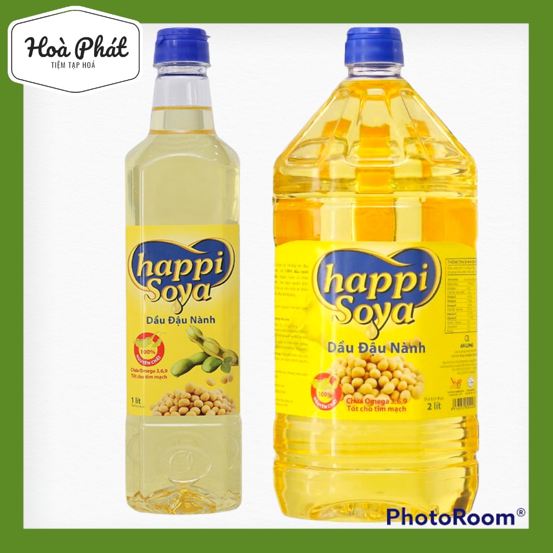 Dầu đậu nành happi soya can1 lít/ 2 lít