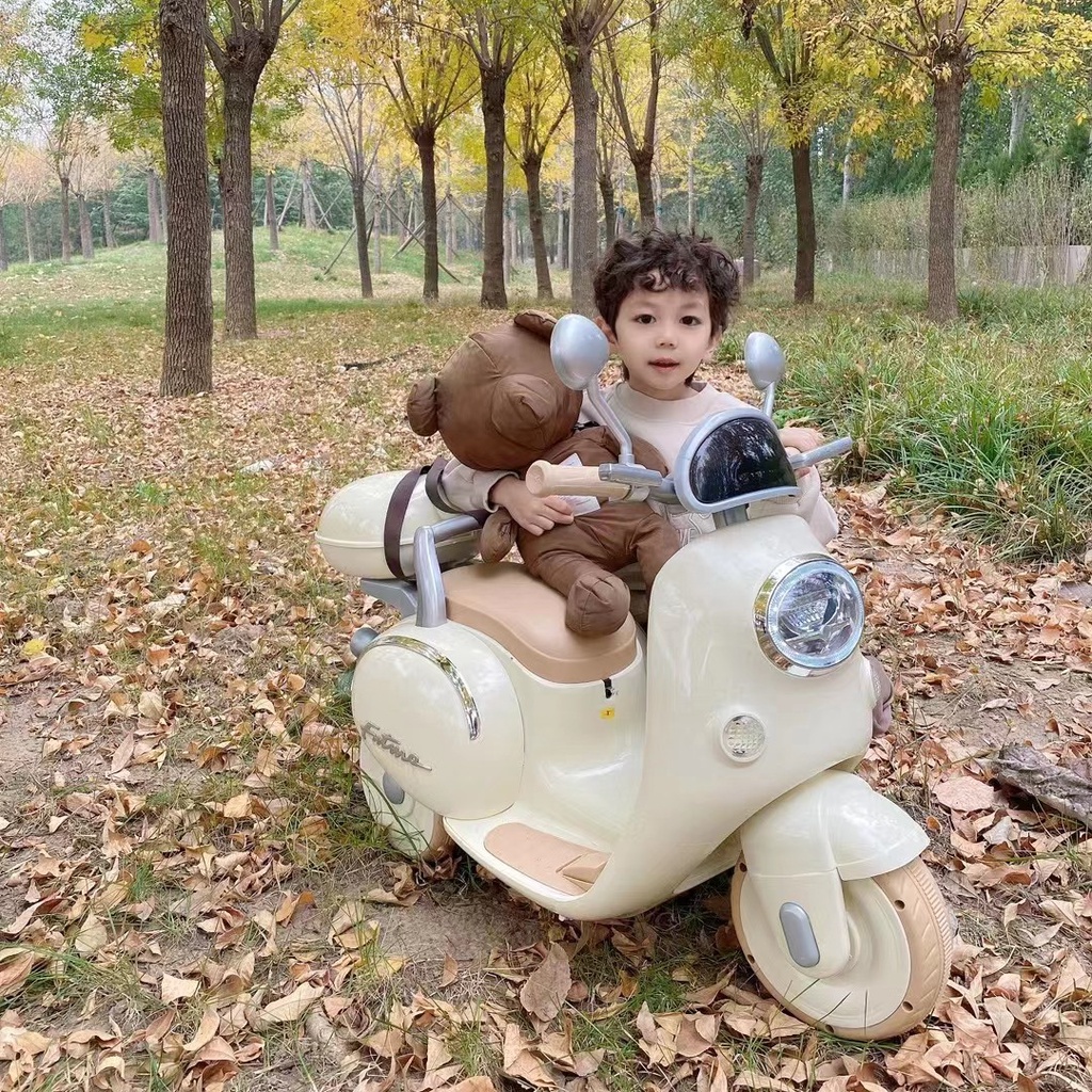 Xe máy điện có điều khiển , xe vespa điện cho bé, xe điện cho bé điều khiển từ xa mới nhất 2023- babibo.kids