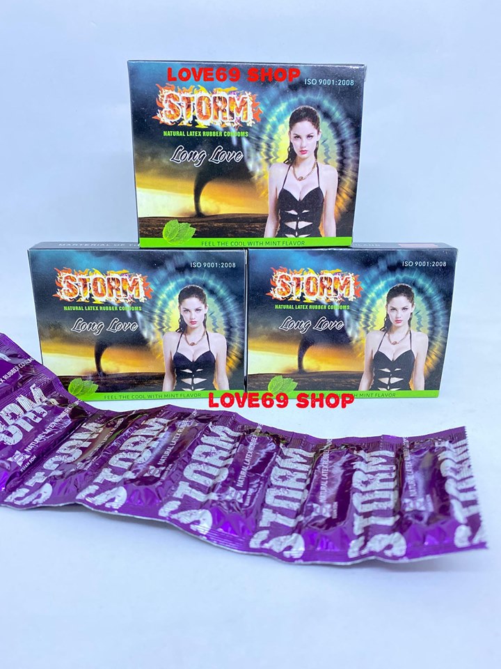 Bộ 3 Hộp (30chiec)) Bao cao su Storm Gân Gai -Kéo Dài Thái Lan