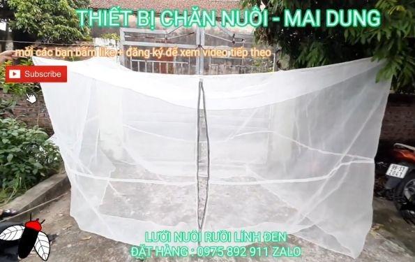 mùng nuôi ruồi lính đen - lưới chống ruồi đẻ bậy 3x2x2
