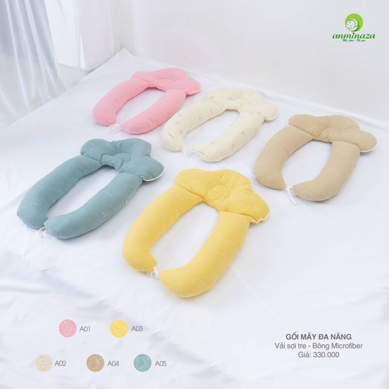 Gối mây đa năng dùng gối đầu, ôm chặn, định hình Anminaza cho bé sơ sinh