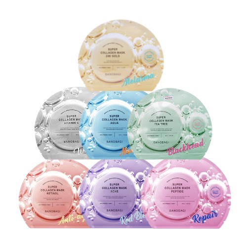 (10 Miếng ) Mặt Nạ Banobagi Super Collagen Mask Wrinkle Improvement, Dưỡng Da, Sáng Da Hàn Quốc