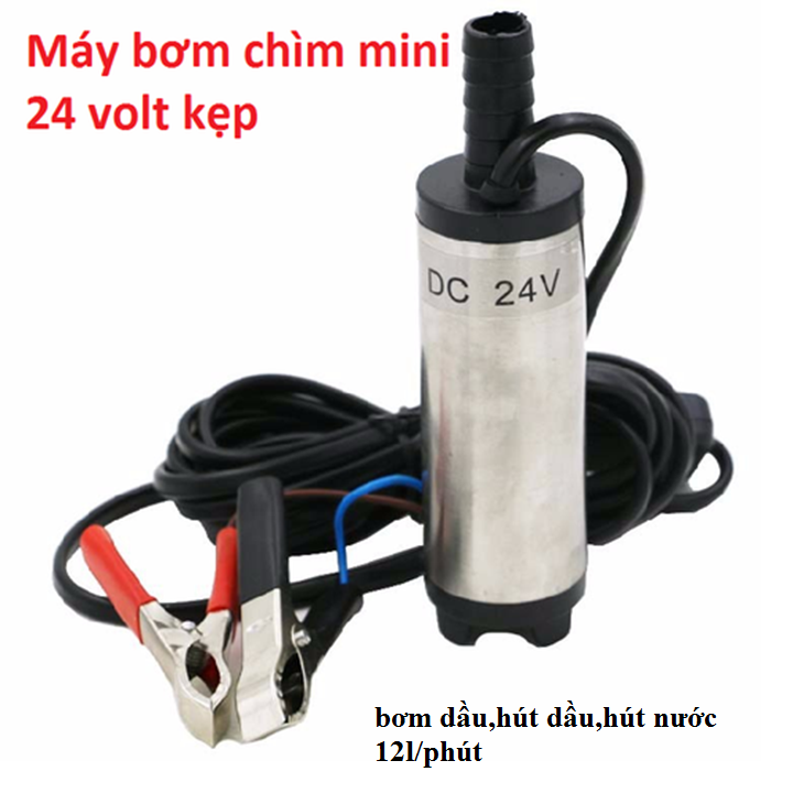 bơm nước mini 24v - bơm chìm hút xăng dầu 24v - 12l/phút