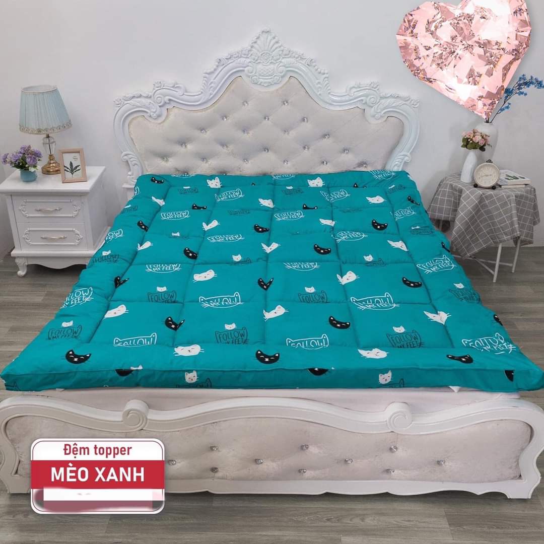 [HCM]Nệm Topper loại 1m2x2m  1m4x2m 1m6x2m 1m8x2m 2mx2m trải giường sàn cao cấp , tấm nệm Topper bảo vệ giường êm Hàng cao cấp