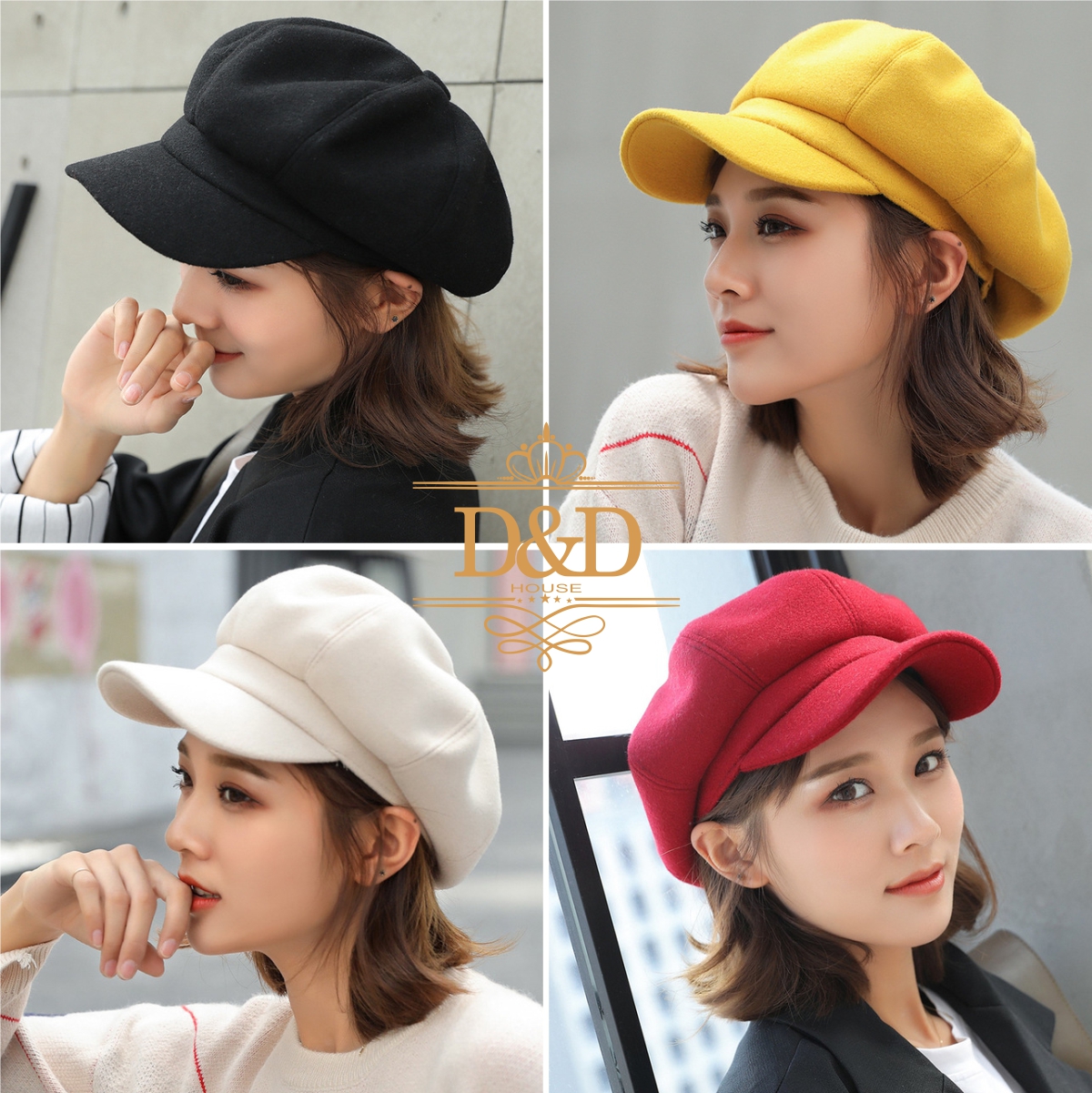 Mũ nón nồi beret nữ phong cách HÀN QUỐC - màu trơn