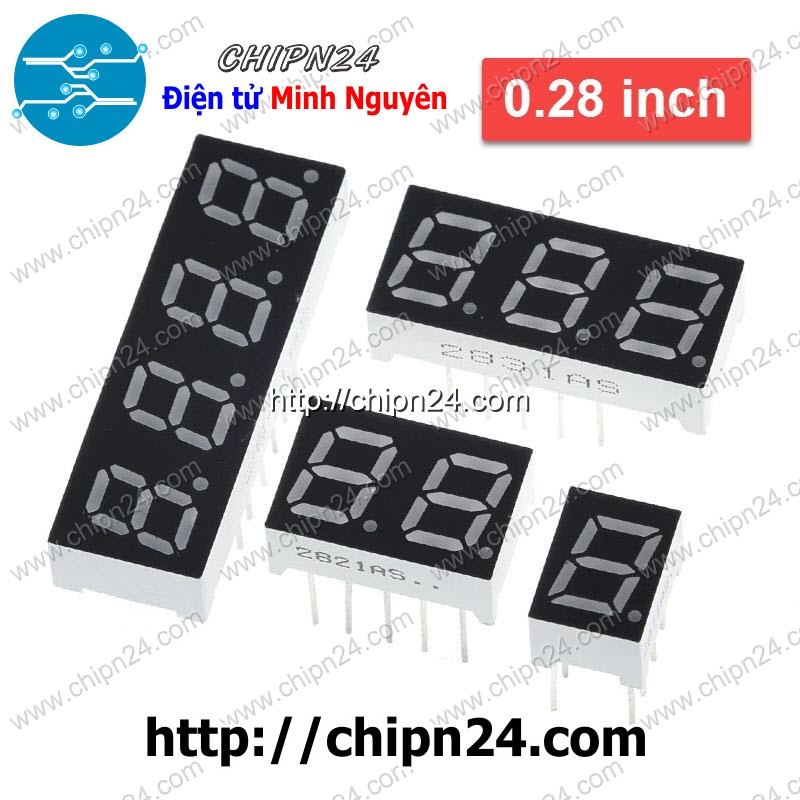 Led 7 đoạn 0.28 inch 4 số đồng hồ anot chung