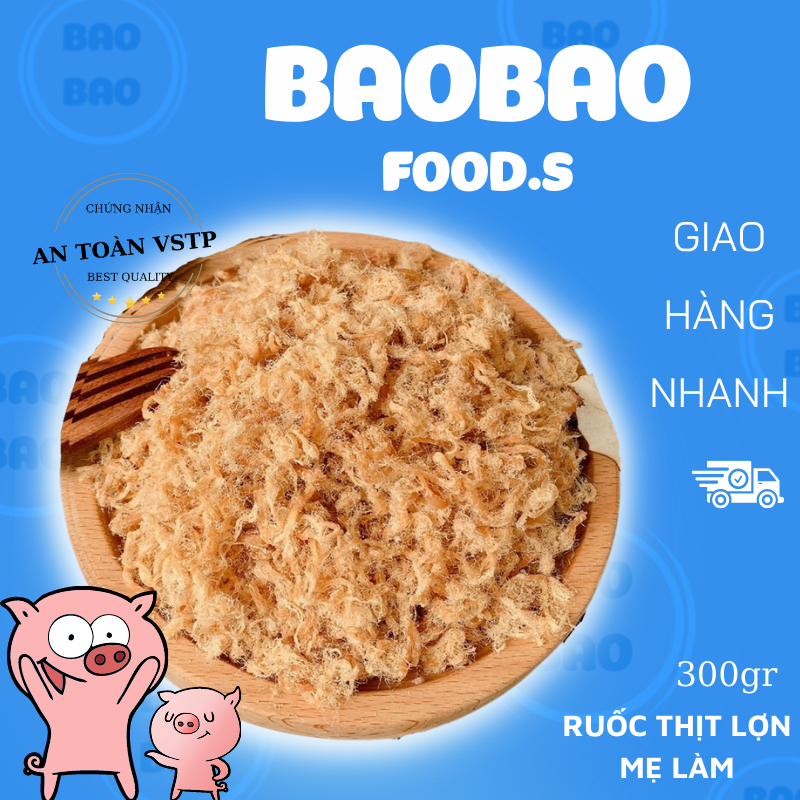 Ruốc thịt lợn -100% chuẩn mẹ làm -Chà bông heo mẹ làm.-Ăn vặt Baobao