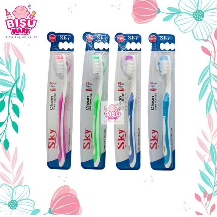 Combo 4 Bàn chải đánh răng Siêu mềm Sky