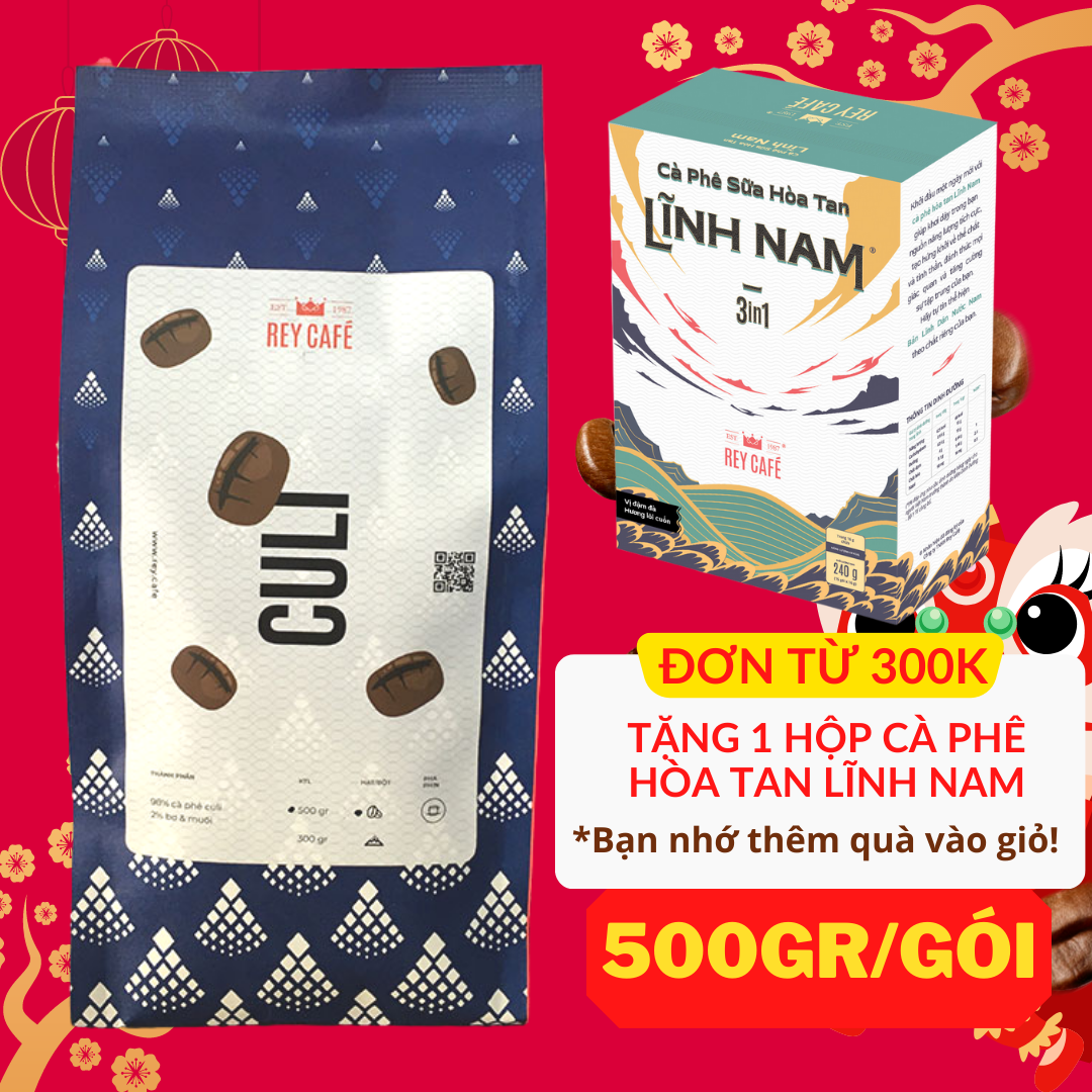 500gr Cà phê Culi rang bơ nguyên chất - Pha Phin - Thương hiệu Rey Cafe