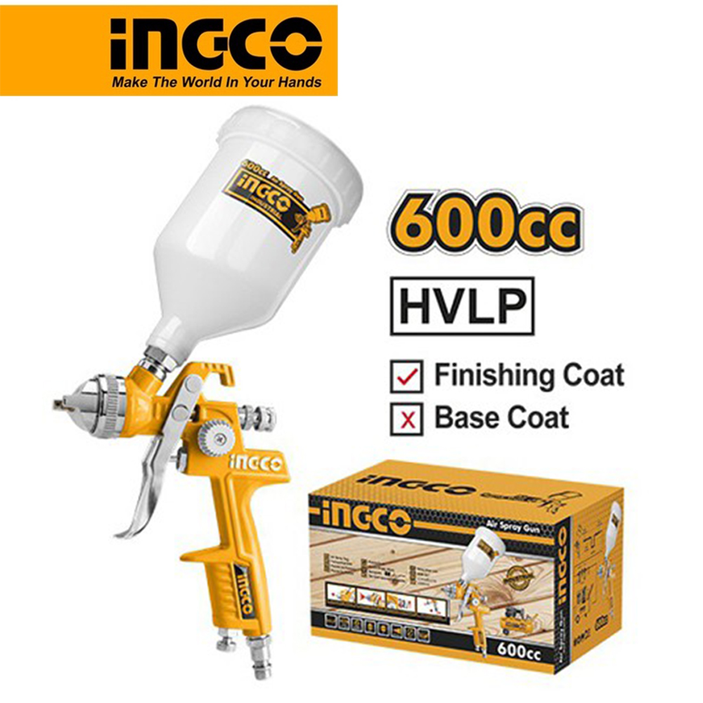 Súng phun sơn hvlp 600cc ingco asg1061