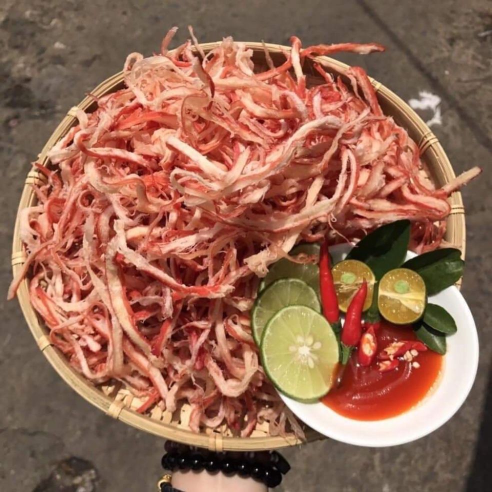 Hủ 300gr mực hấp dừa sợi siêu ngon