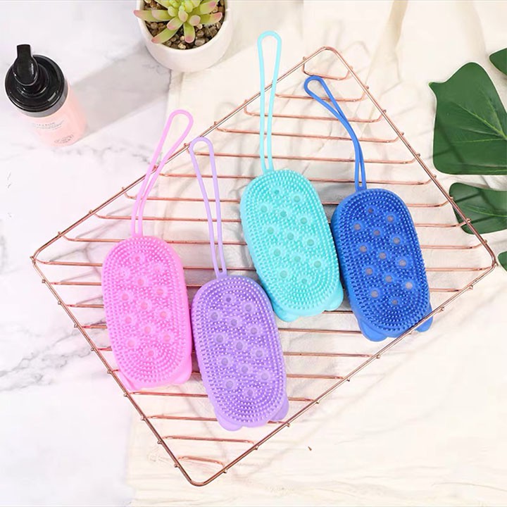 Bông Tắm - Cọ lưng tắm silicon - Miếng chà lưng silicon giúp tấy da chết toàn thân