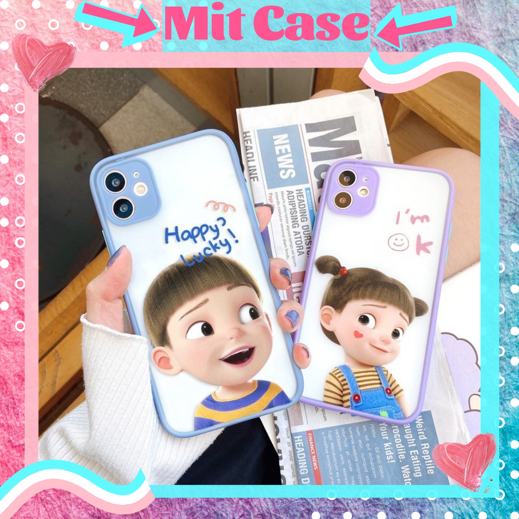 🌸VIDEO THẬT🌸 Ốp Lưng iPhone Ốp Đôi Lưng Nhám Viền Màu Dẻo Chống Sốc In Hình Cặp Đôi Hoạt Hình Cute iPhone 6/6s/6plus/6splus/7plus/8plus/x/xs/xs max/11/11 pro max/12/12 pro max
