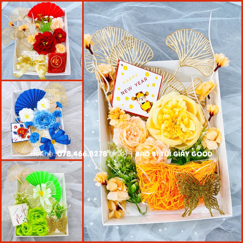 Set phụ kiện trang trí tháp quà, bánh kèo, giỏ quà Tết mix ngẫu nhiên