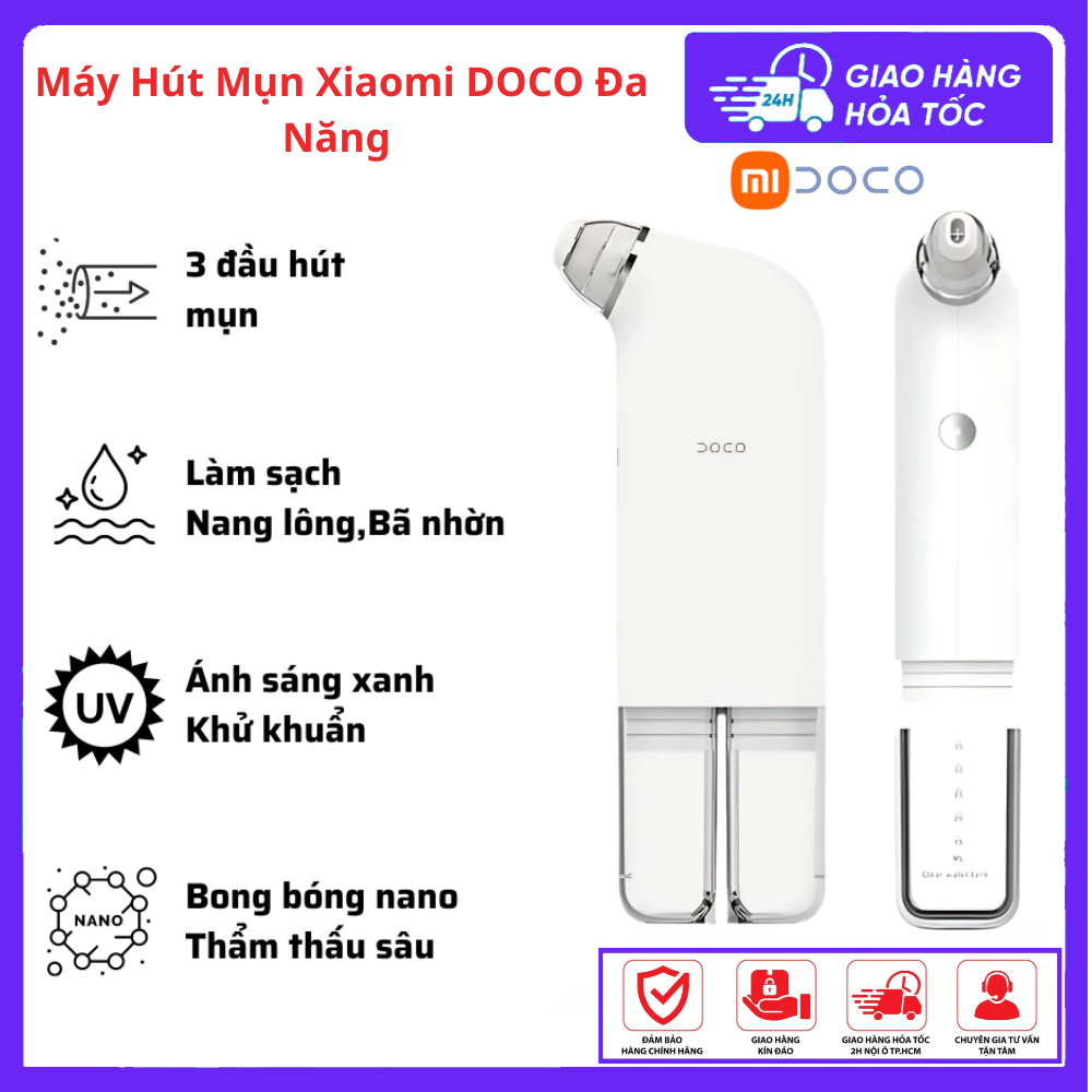 Máy Hút Mụn Xiaomi DOCO Chính Hãng - Máy Hút Mụn Cầm Tay Hút Sạch Sâu Nang Lông, Loại Bỏ Mụn Và Bã Nhờn Hiệu Quả
