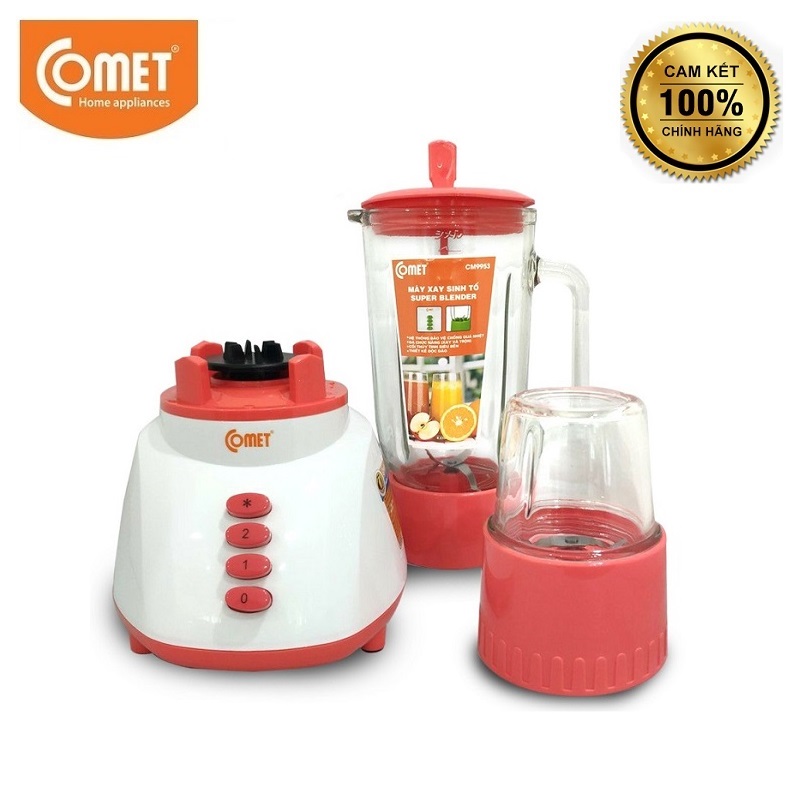 Máy xay sinh tố 2 ly thủy tinh comet cm9953 siêu bền
