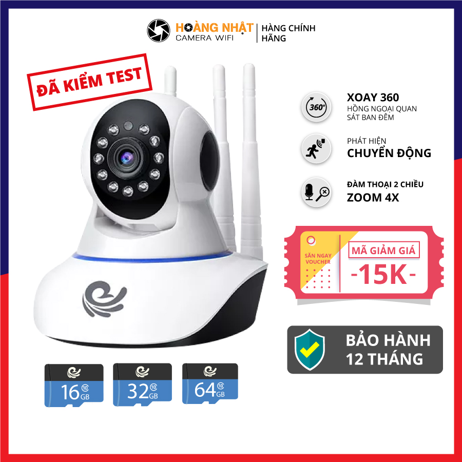 Camera YOOSEE 360 độ trong nhà 3 râu kết nối wifi, giám sát an ninh gia đình - Đàm thoại 2 chiều - Thu âm - Phát hiện chuyển động, Camera không dây YS1021 2.0Mpx quay Full HD 1080P - Hồng ngoại ban đêm - Bảo hành chính hãng 12 tháng