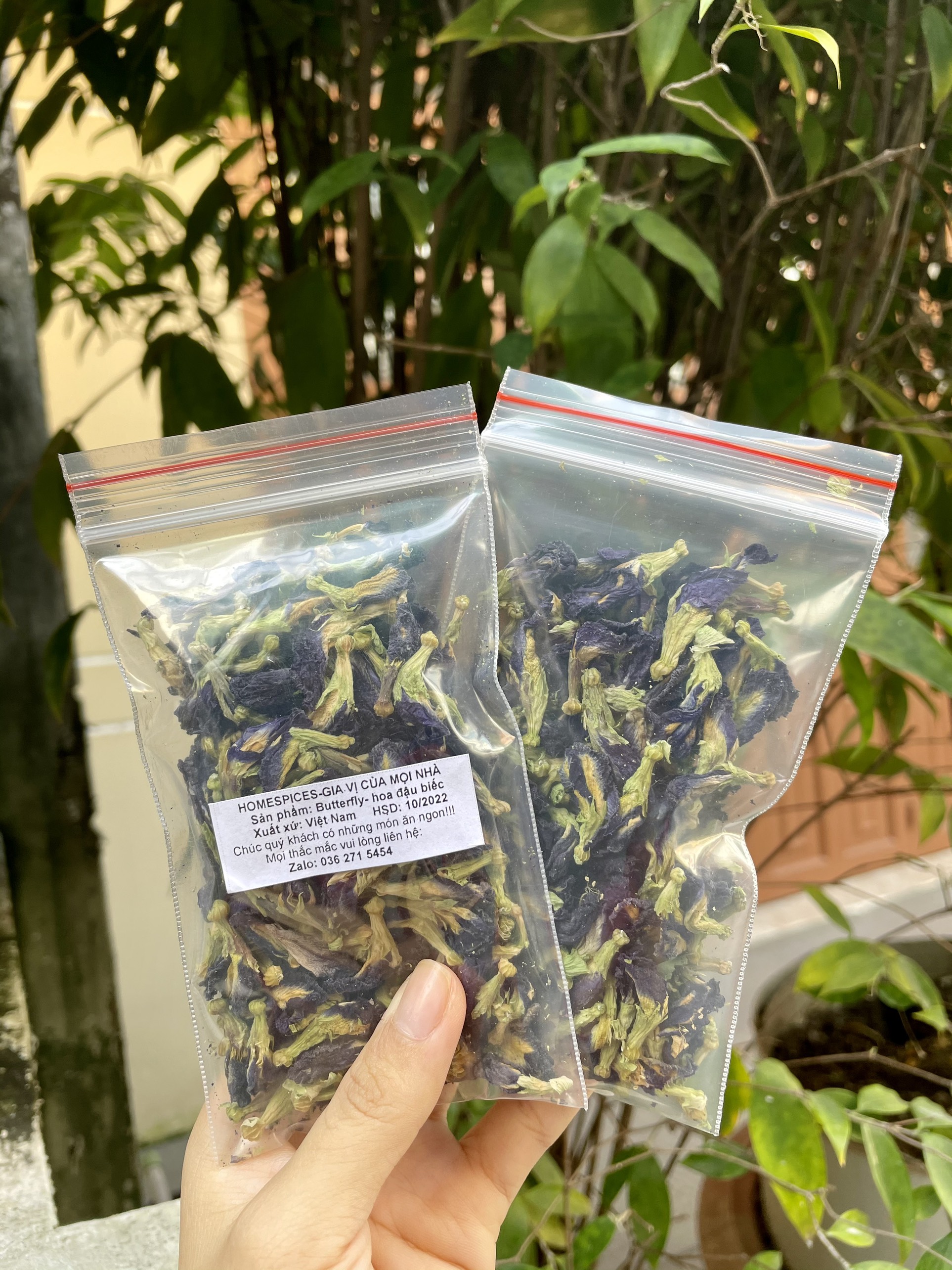 Combo 2 gói 10g hoa đậu biếc sấy khô hãm trà pha trà giải nhiệt -dried Butterfly peas - Homespices gia vị của mọi nhà