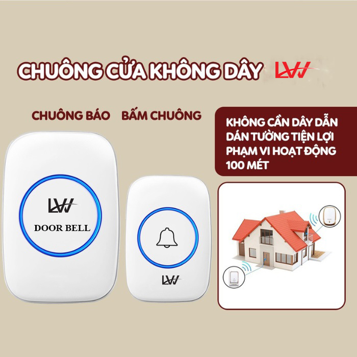 Bộ Chuông cửa không dây cao cấp - Chuông cửa không dây LW- Chuông không dây