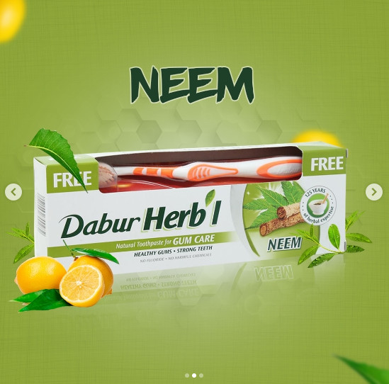 Kem đánh răng Dabur Herbal Toothpaste with Neem 155g