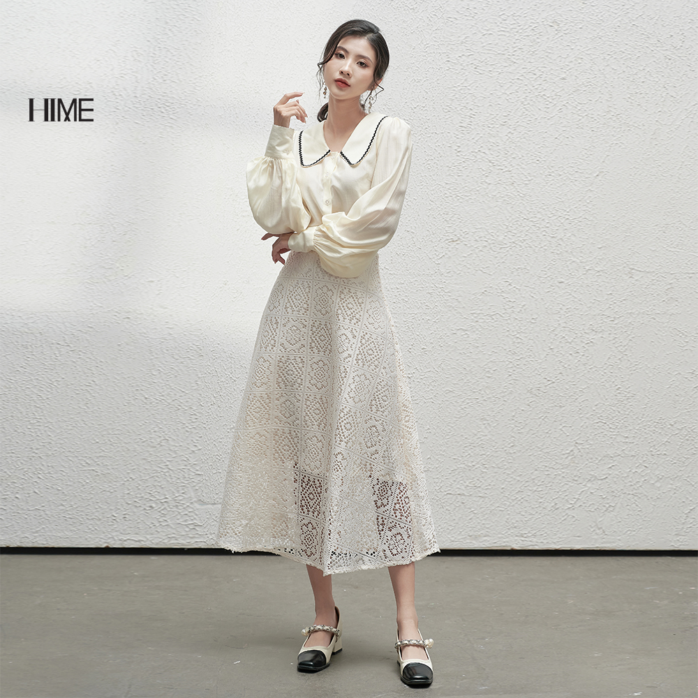 Chân váy midi ren 2 lớp hime h149
