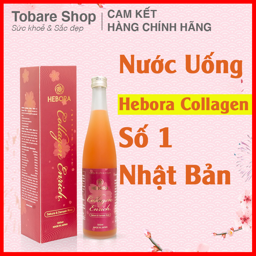 [CHÍNH HÃNG] Nước Uống Hebora Collagen Enrich Nhật Bản Mẫu Mới 2020 - Giúp trắng da mờ thâm nám, da căng bóng mềm mịn,chống lão hóa - Tobare Shop
