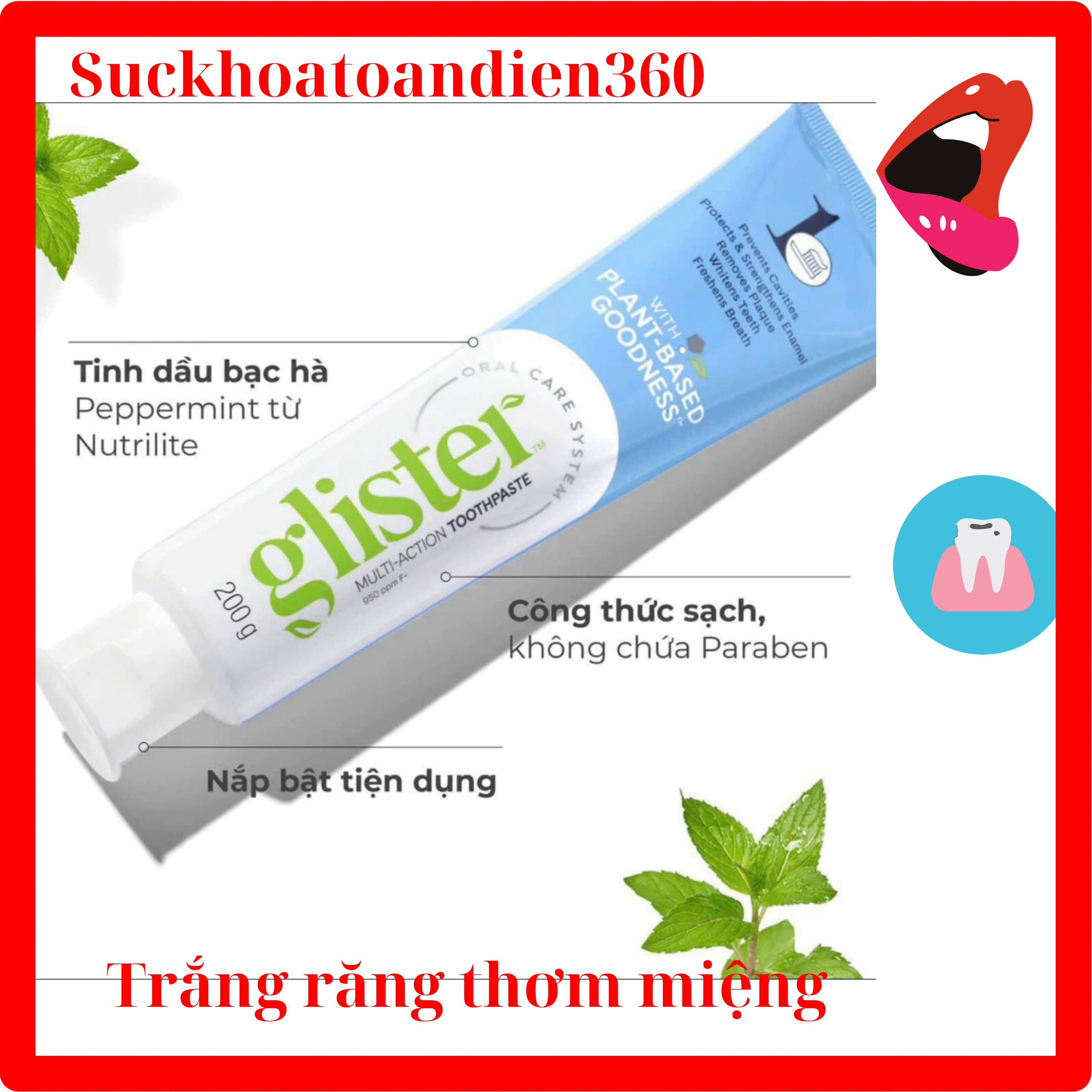 Kem đánh răng đa năng g..lis..ter mul.ti-ac.tion tooth..paste 200g mẫu mới