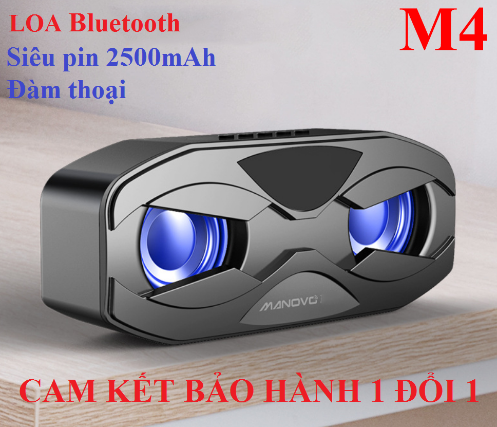 Loa Bluetooth 5.0 Manovo M4 di động - Pin trâu, âm thanh cực hay