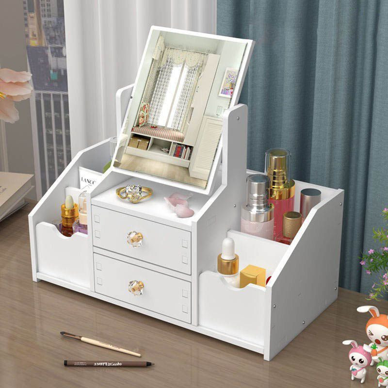 Kệ đựng mỹ phẩm, để đồ trang điểm kèm gương - tủ đựng mĩ phẩm nhiều ngăn tiện lợi - kệ đựng mỹ phẩm để bàn, tủ để đồ trang điểm trong phòng ngủ, tủ trang điểm có gương để bàn mini, kệ mỹ phẩm new 2023