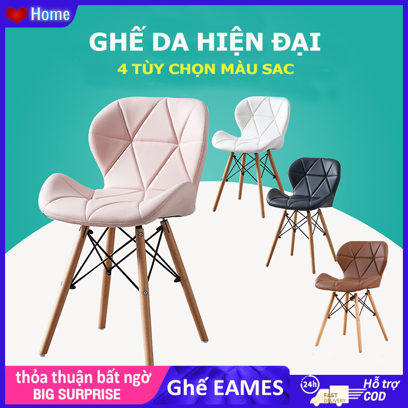 HOME Ghế eames làm việc chân gỗ Sồi giằng sắt chịu lực đến 250kg nhiều Cho Phòng ĂN,Phòng KHÁCH,Cafe,Văn Phòng,Học tập
