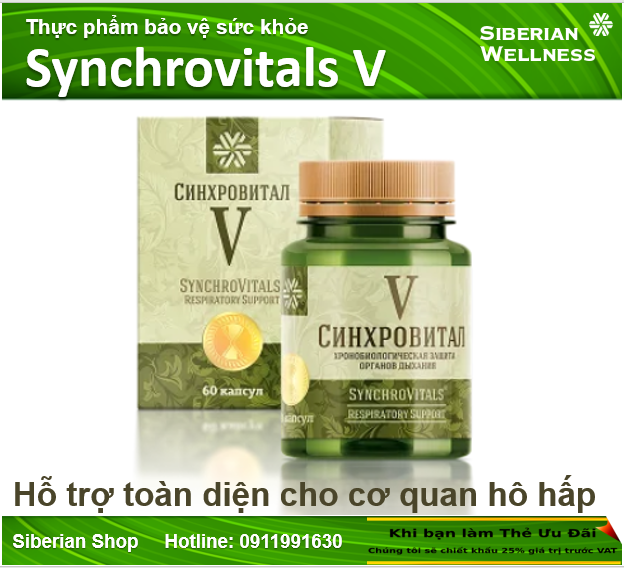 Synchrovitals V - Bổ phế khí, tăng cường hoạt động hệ hô hấp