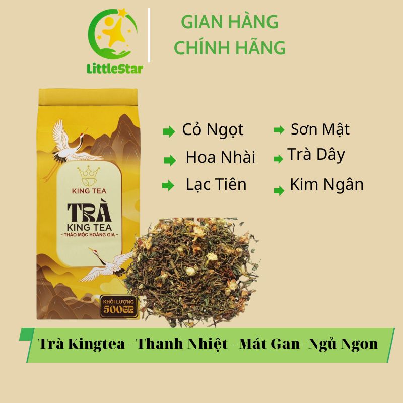 Trà Thảo Mộc Kingtea 500g hỗ trợ thanh nhiệt giải độc mát gan giúp ngủ ngon ổn định đường huyết
