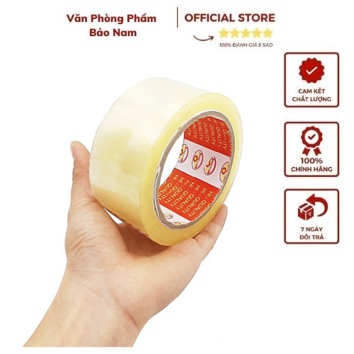 Băng dính trong 5cm 80y dài 50 mét - có màu trong - màu đục - màu vàng
