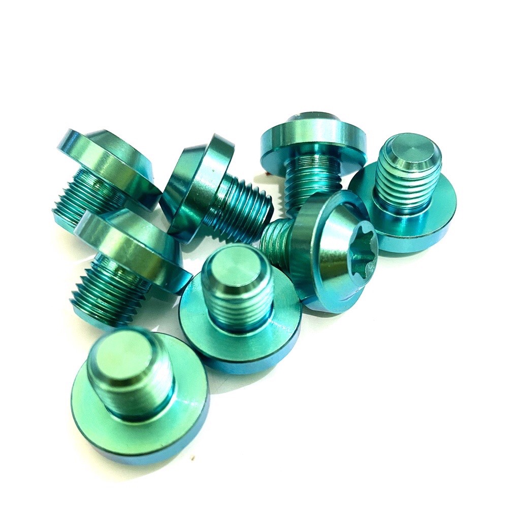 Ốc Chân Gương Titanium GR5 màu Xanh Lục Bảo Cho các dong xe wave dream